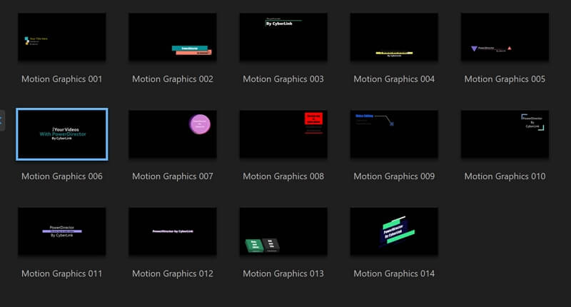 powerdirector motion graphics titles