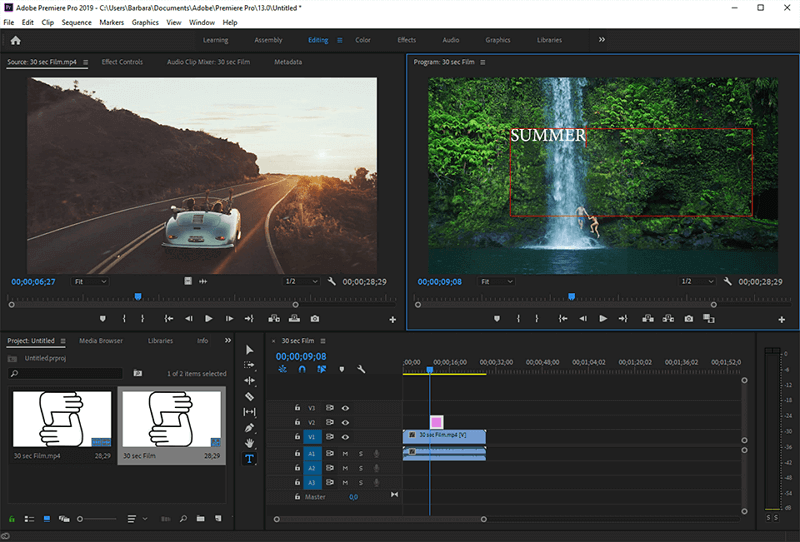 premiere pro interface