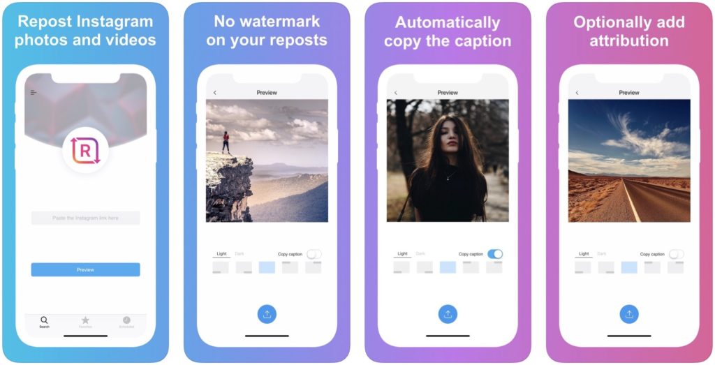 IGTV Open Reposter screen page iOS