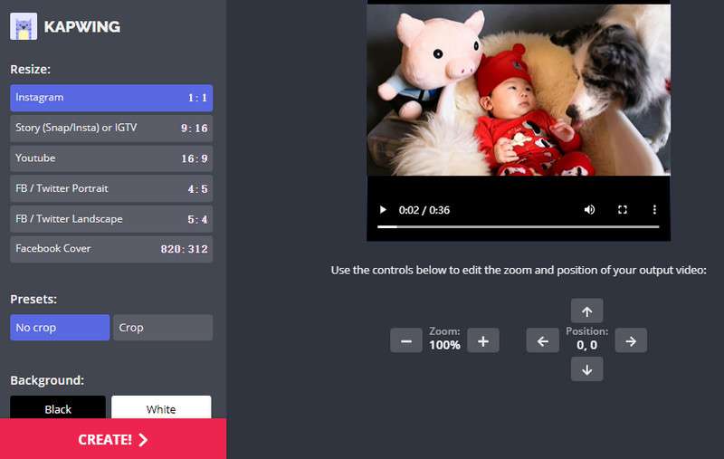 How to Resize and Scale Videos with kapwing.com