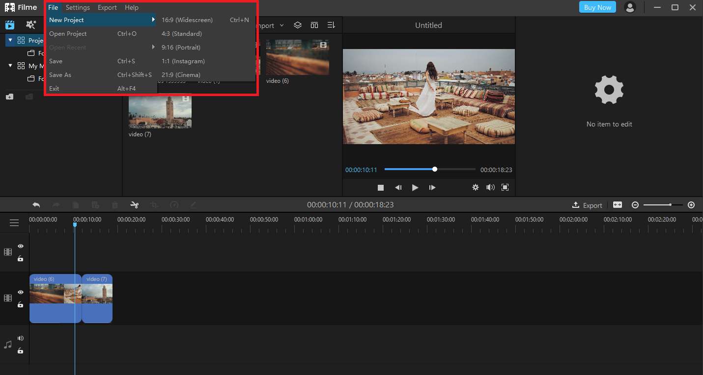 How to Resize a Video using Filme