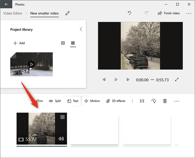 drag the video clip to storyboard