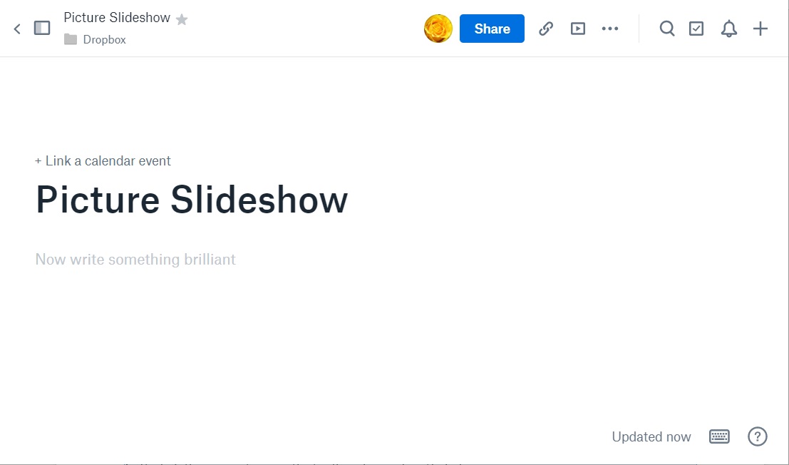 set title for dropbox slideshow