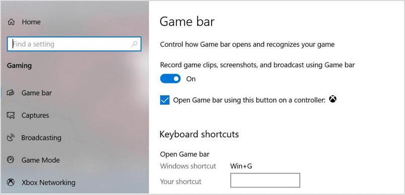 Turn on Game Bar setting on Surface Pro