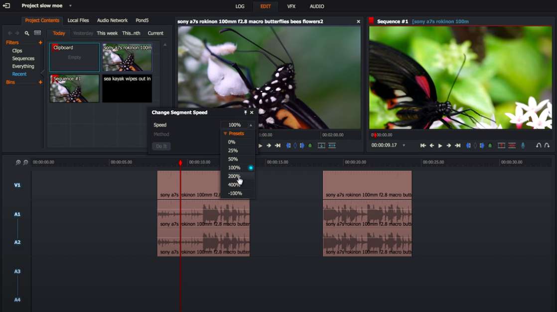 How to speed up videos with Lightworks