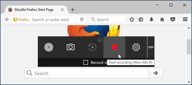 start recording using game bar