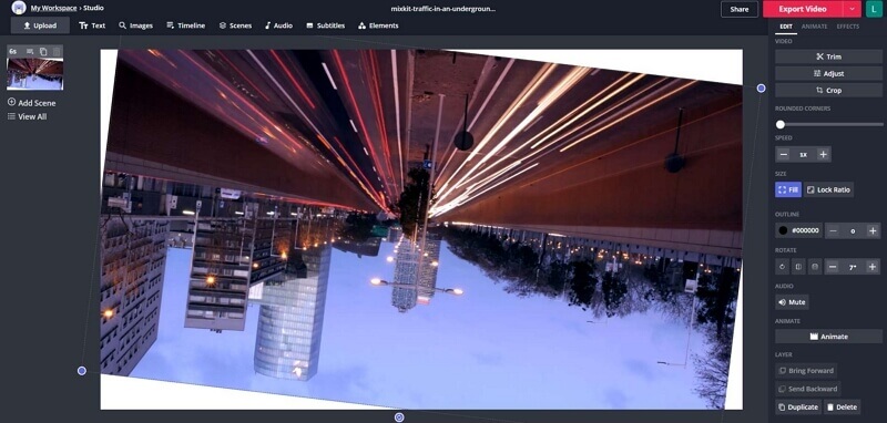 rotate video with kapwing