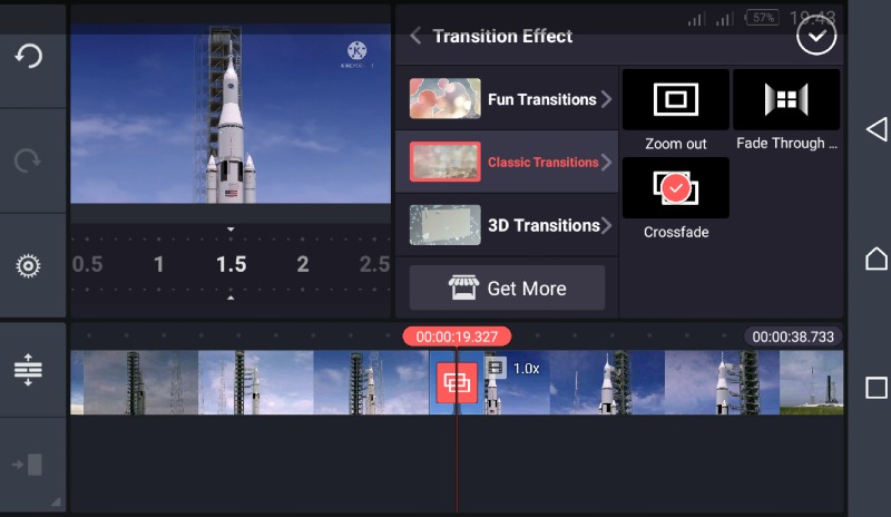kinemaster ios add transition to video