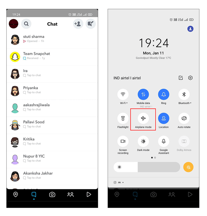 How to Screen Share on Snapchat Android?