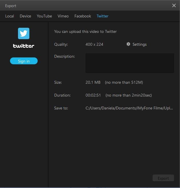 twitter video export twitter upload