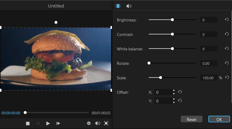 adjust video in filme