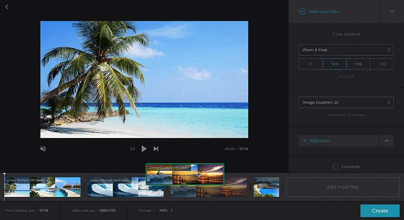 How to make slideshow with Clideo Online video Maker