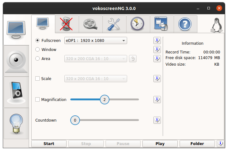 vokoscreen ng interface