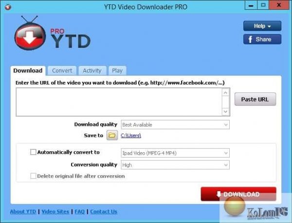 YTD downloading options