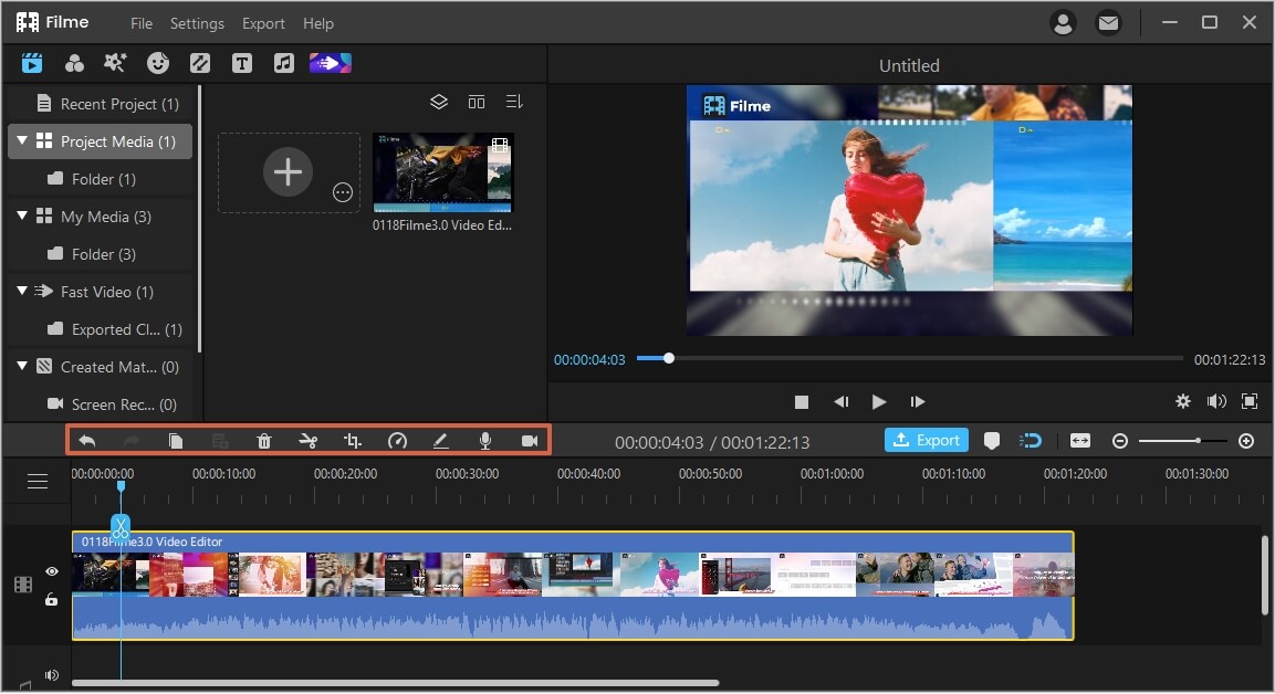 edit your video using filme