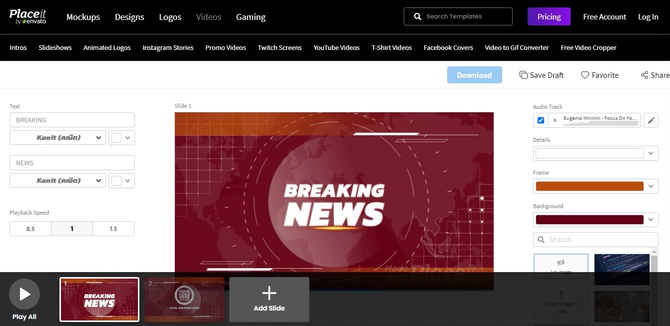 Free customizable Breaking News video templates