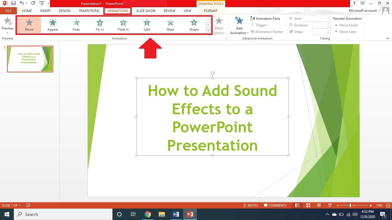 put sound effects to powerpoint 2