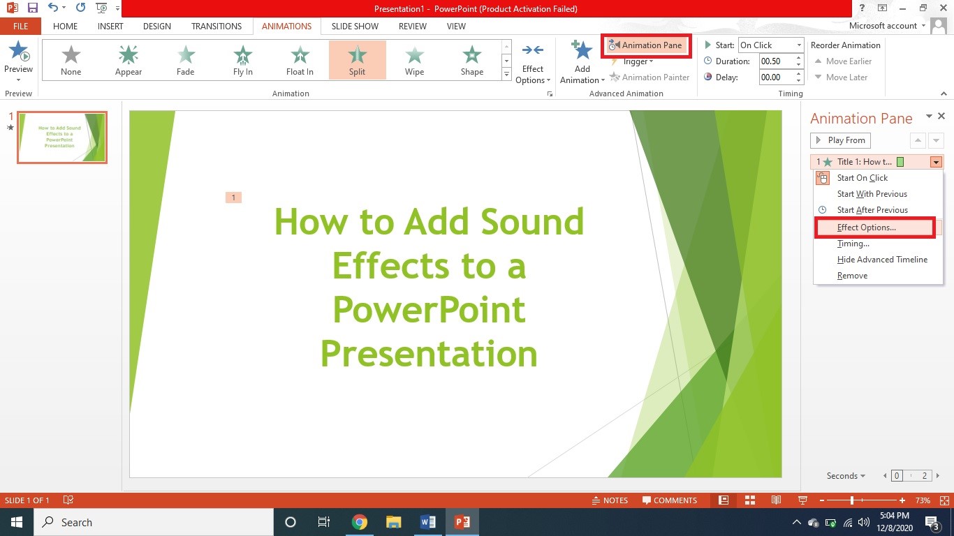 put sound effects to powerpoint 3