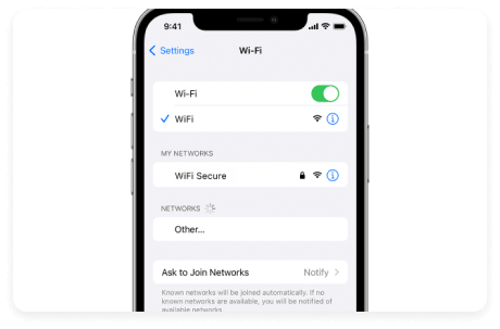 Connectez l'iPhone/iPad à un réseau Wi-Fi