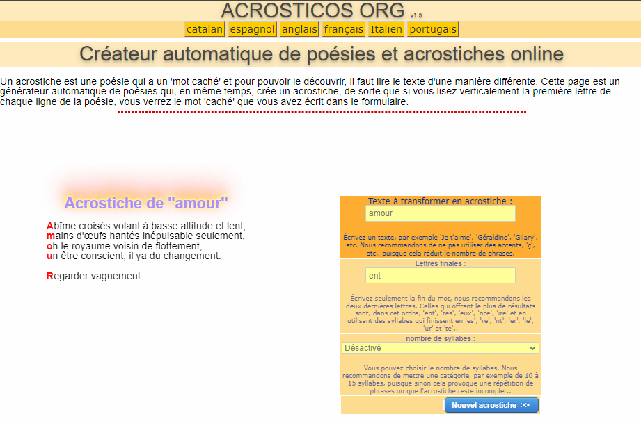 ACROSTICOS ORG-créer un acrostiche en ligne