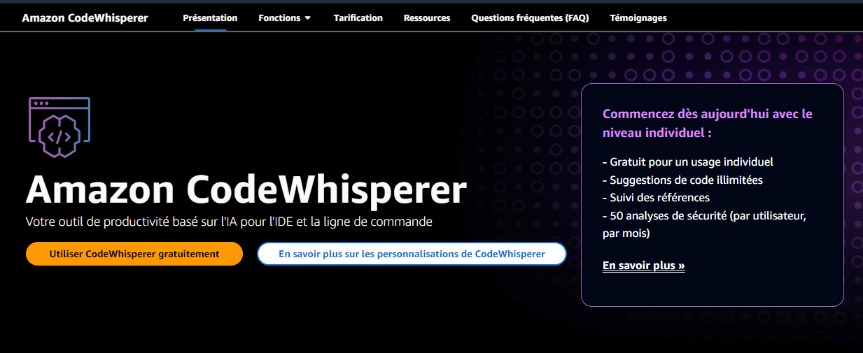 Amazon Codewhisperer-équivalent à ChatGPT