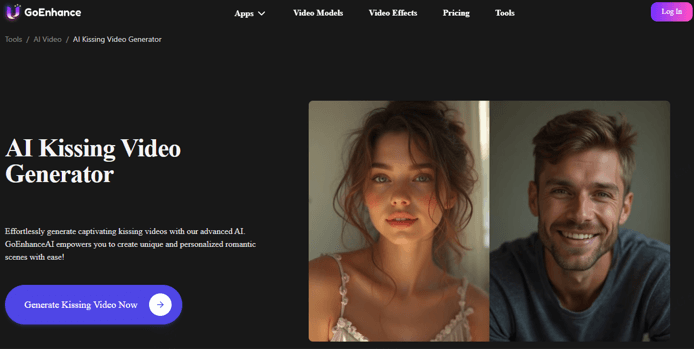  Goenhance générateur de vidéos de baisers IA gratuit
