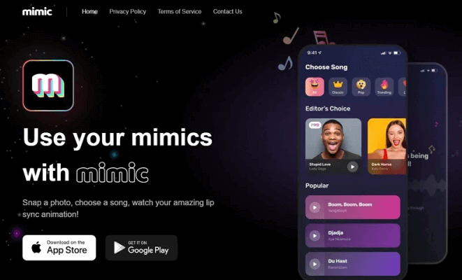Mimic - faire chanter une photo