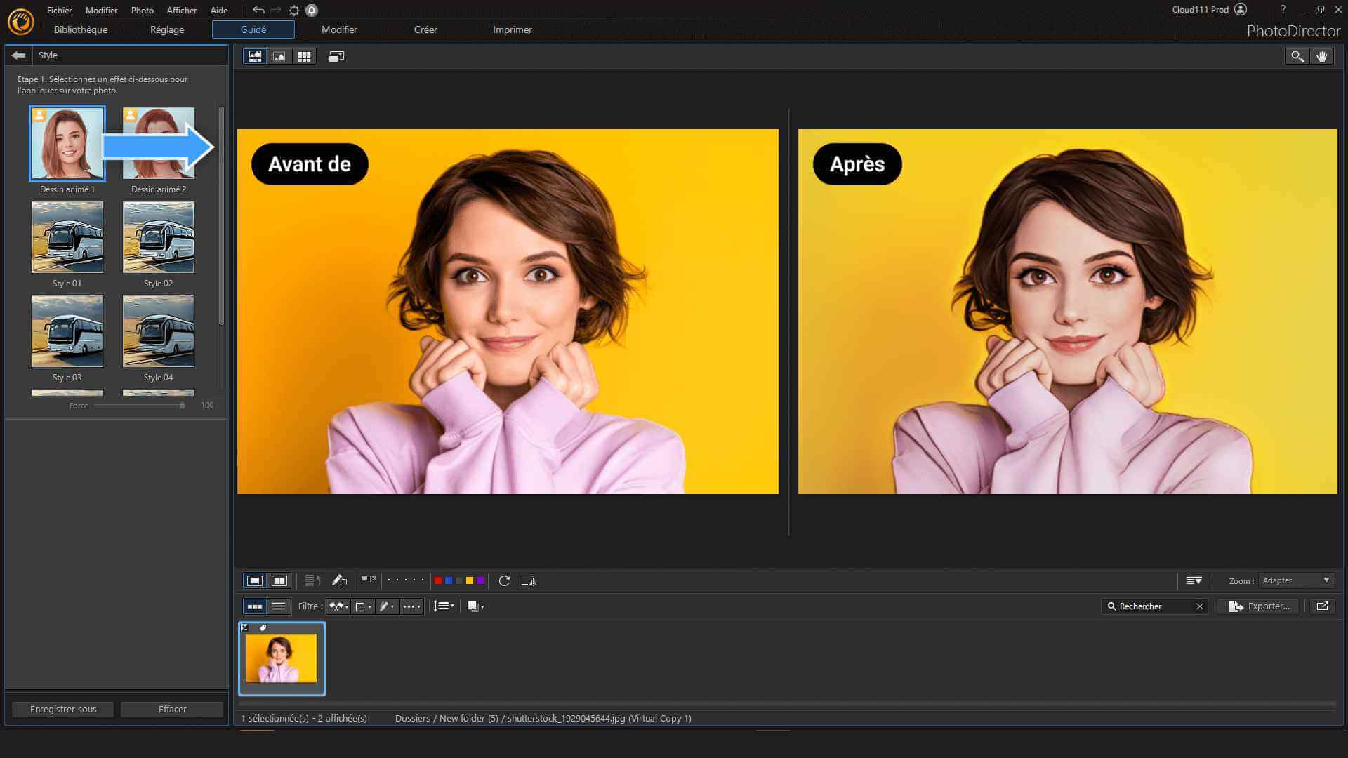 PhotoDirector transformer vos photos en caricatures