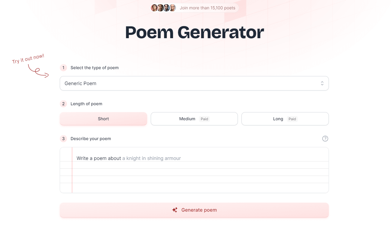 Poemgenerator.com-Générateur de poème à partir de mots
