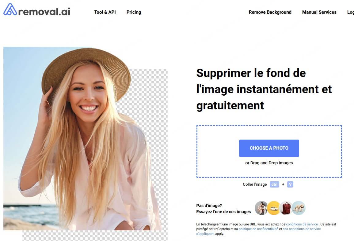 Site pour supprimer l'arrière-plan Removal AI