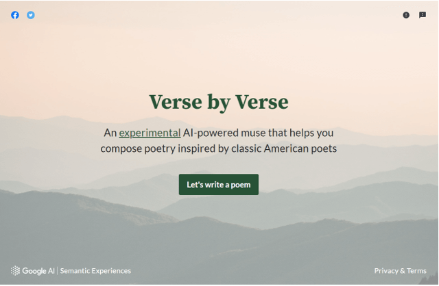 Verse by Verse-Générateur de poésie de Google
