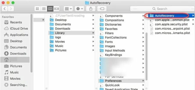 récupérer document word non enregistré mac avec AutoRecovery