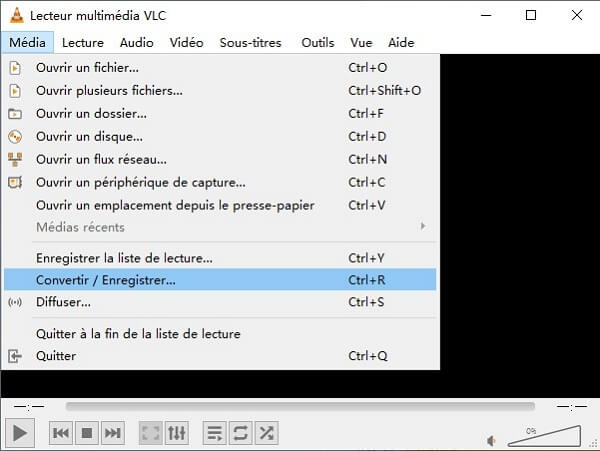 Ouvrir VLC pour convertir les vidéos MOV en MP4