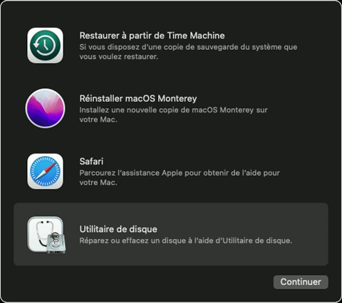 réinitialiser un Mac/imac à l'aide de l'utilitaire de disque 