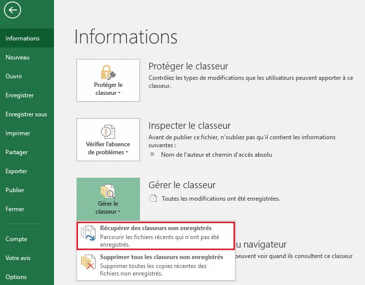Comment R cup rer Un Fichier Excel cras Par Erreur Comment R cup rer Un Fichier Excel cras Par Erreur