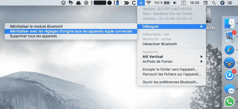 Réinitialiser le module Bluetooth de votre Mac