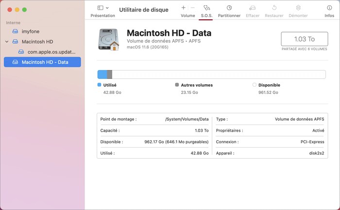 choisir sos disque mac