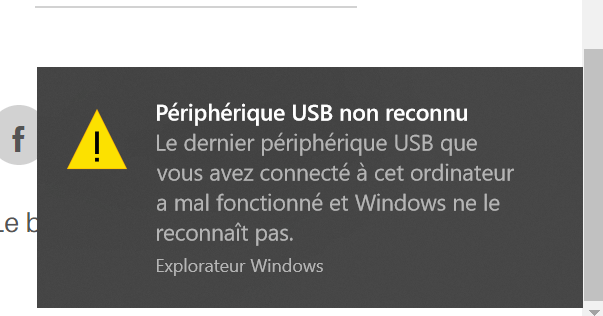 Rendezvous taske fugtighed Périphérique USB non reconnu : échec de demande de descripteur de  périphérique [RESOLU]