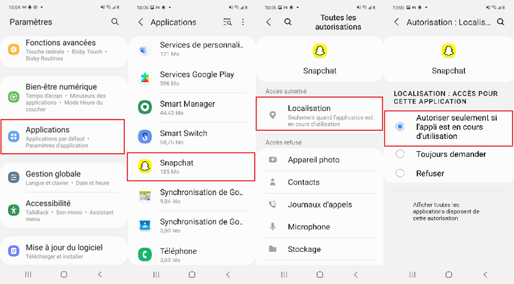 activer le suivi de la localisation Snapchat sur Android