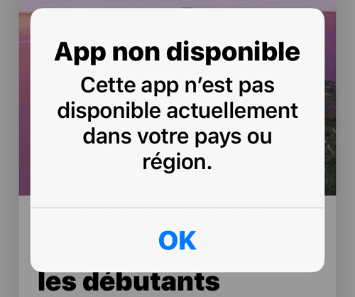 App non disponible