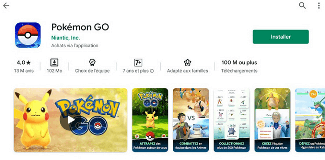 Téléchargez Pokémon Go sur PlayStore