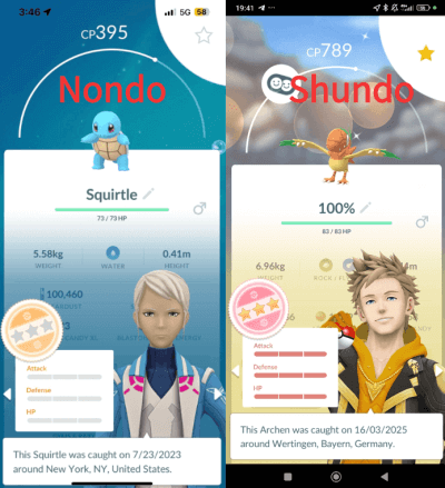 Pokémon rares Shundo et Hundo