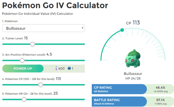 Calculateurs d'IV Pokémon Go Pokego