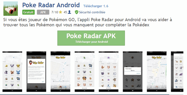 Pokémon Go Radar sur Android