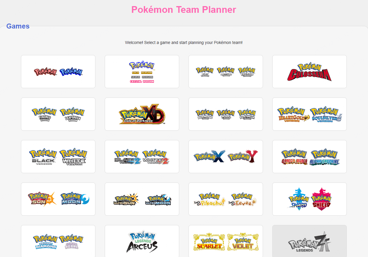 Pokémon Team Planner