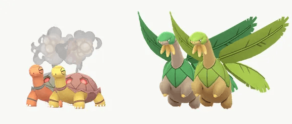 Chartor et Tropius, pokémon rares