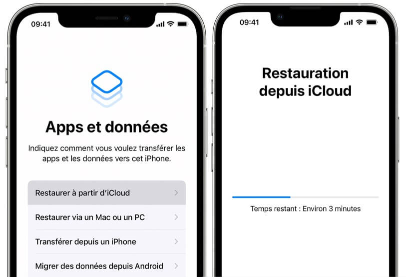 Transférer données iPhone vers iPhone via iCloud