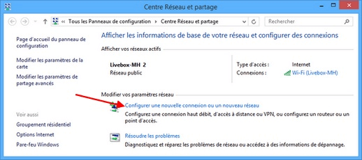 Configuration d'une nouvelle connexion