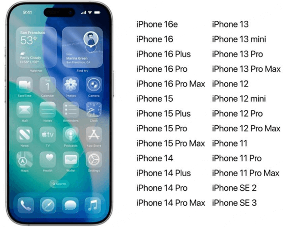 iOS 26 disponible pour ces appareils