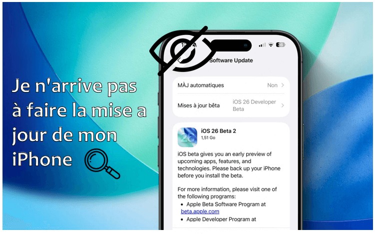 ios 26/18/17 ne s'affiche pas dans les mises à jour logicielles